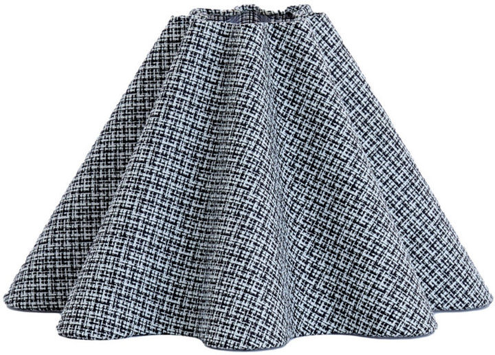 Abat-jour rond  Ondulé forme Wave 35-10,5-20 cm BEZAHA lin noir-blanc