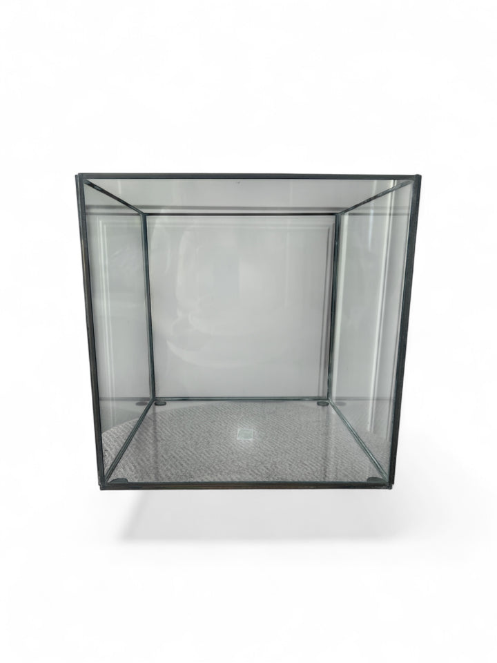 Lanterne sans anse laiton antique avec verre