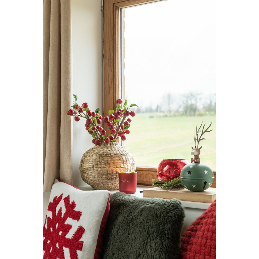 Coussin Flocon de neige - Acryl &amp; Polyester Rouge / Blanc