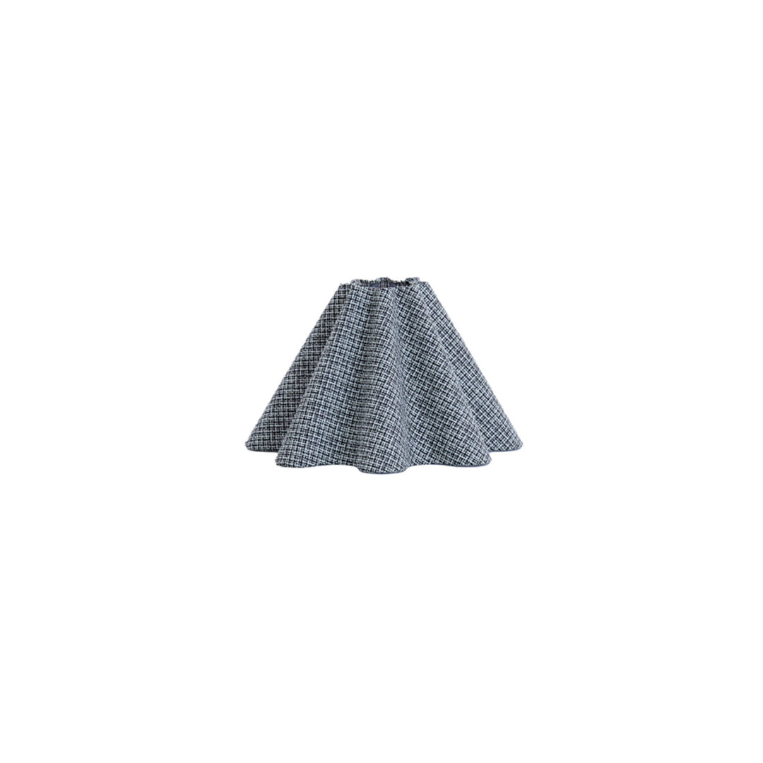 Abat-jour rond  Ondulé forme Wave 35-10,5-20 cm BEZAHA lin noir-blanc