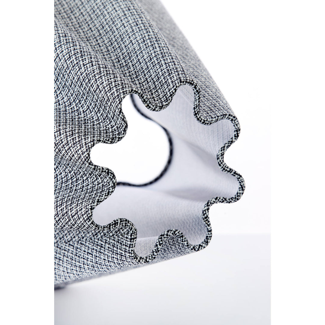 Abat-jour rond  Ondulé forme Wave 35-10,5-20 cm BEZAHA lin noir-blanc