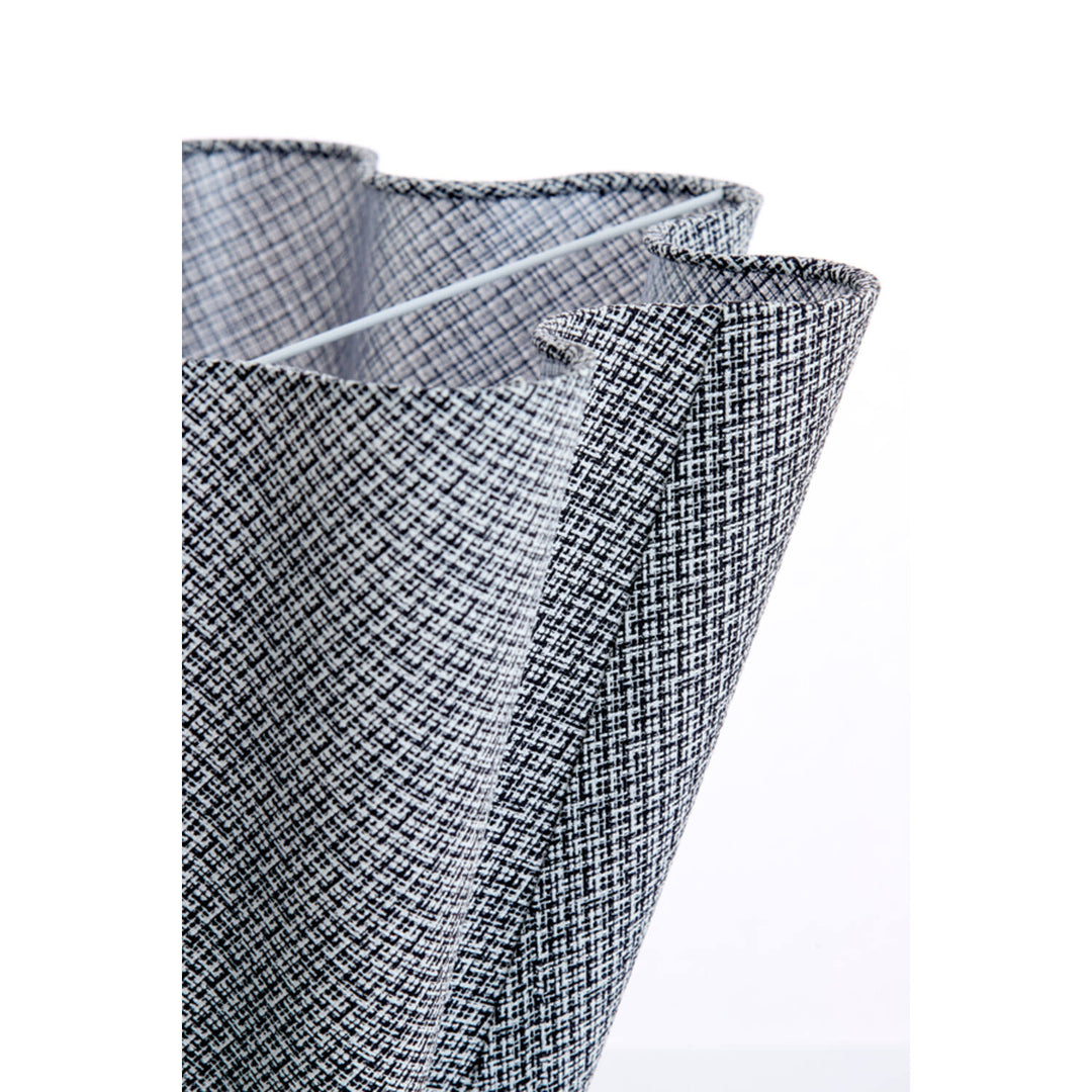 Abat-jour rond  Ondulé forme Wave 35-10,5-20 cm BEZAHA lin noir-blanc