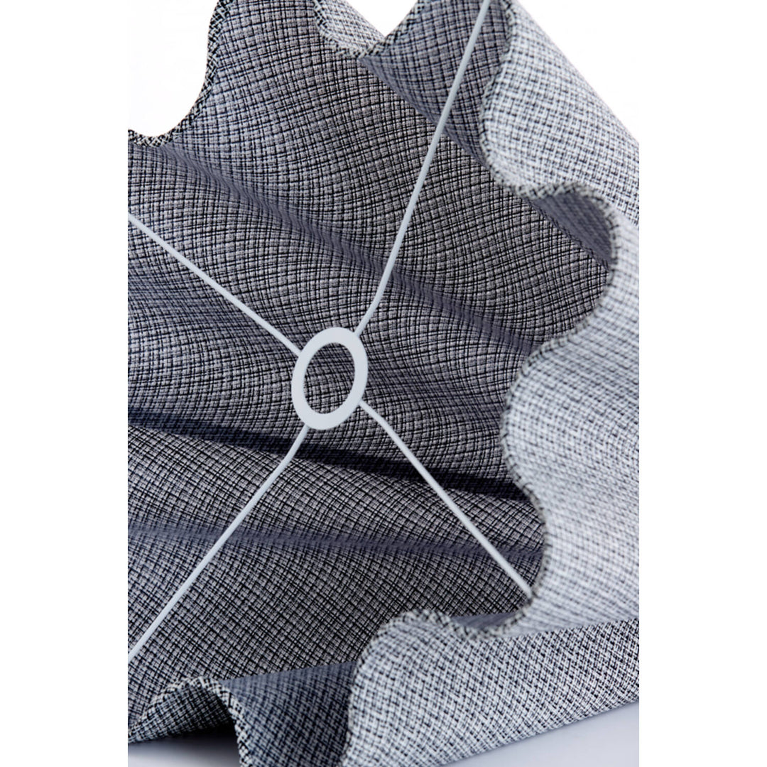 Abat-jour rond  Ondulé forme Wave 35-10,5-20 cm BEZAHA lin noir-blanc