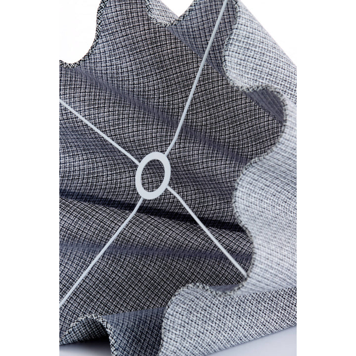 Abat-jour rond  Ondulé forme Wave 35-10,5-20 cm BEZAHA lin noir-blanc