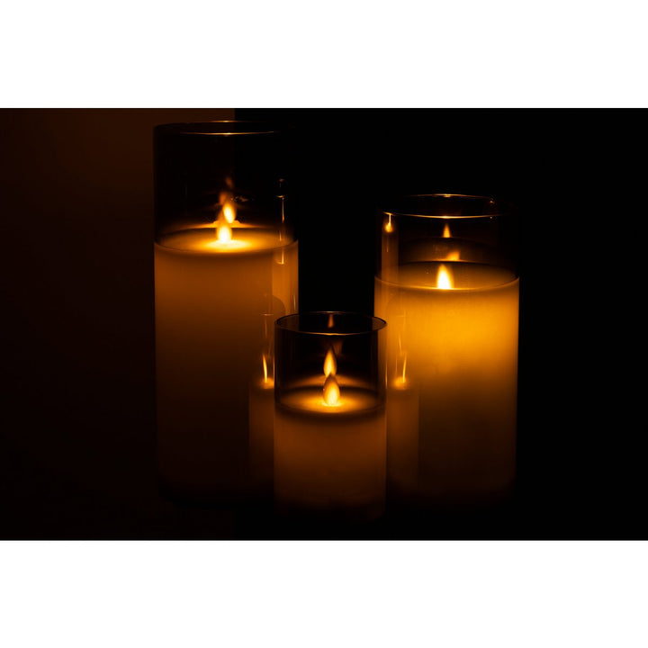 J-Line Lampe Led Brillante Verre Gris Large