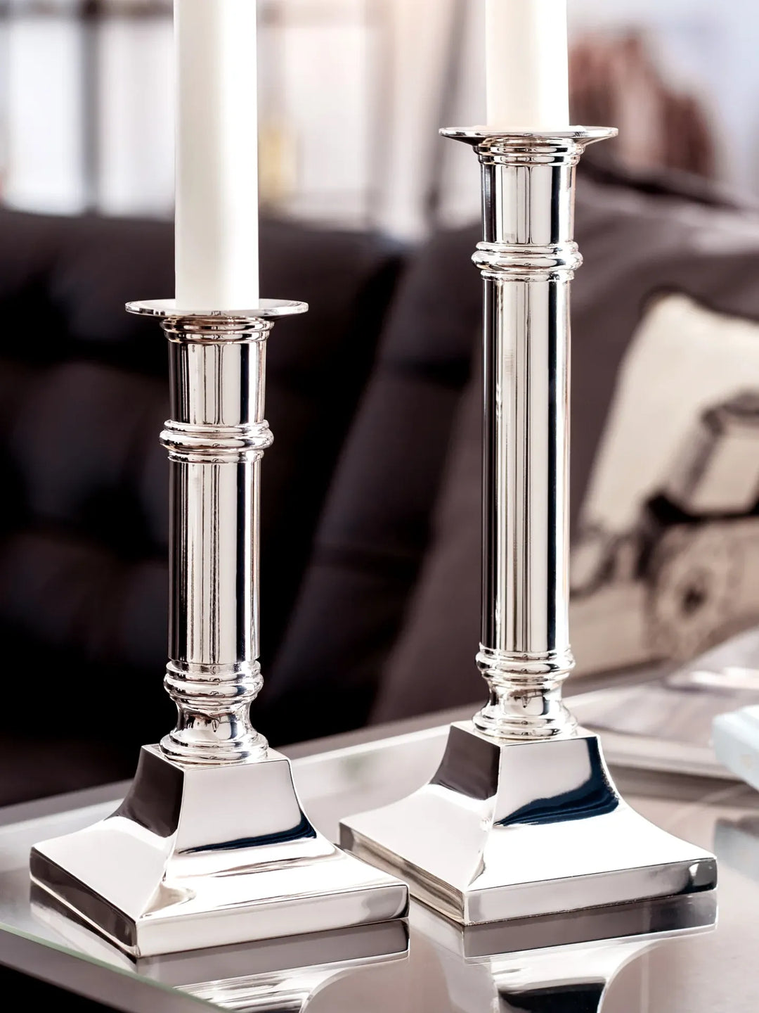 Kent H 16 cm | Bougeoir Argenté Anti-Ternissement