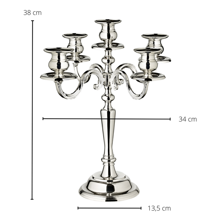 EDZARD CHANDELIER 5 BRAS PALQUE ARGENT 3