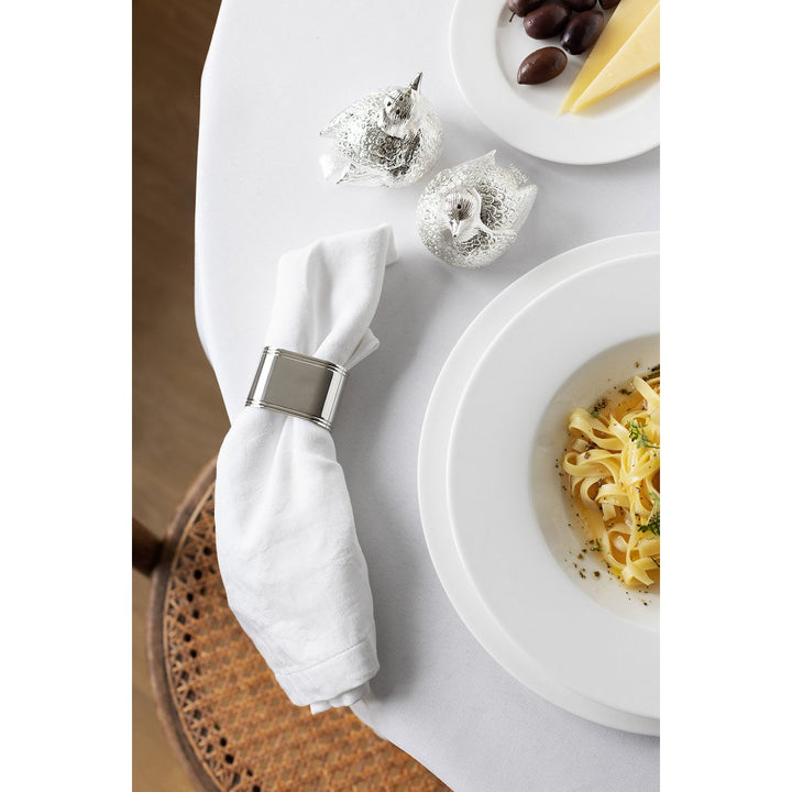 Set de 4 ronds de serviette Plaqués argent massif ovale