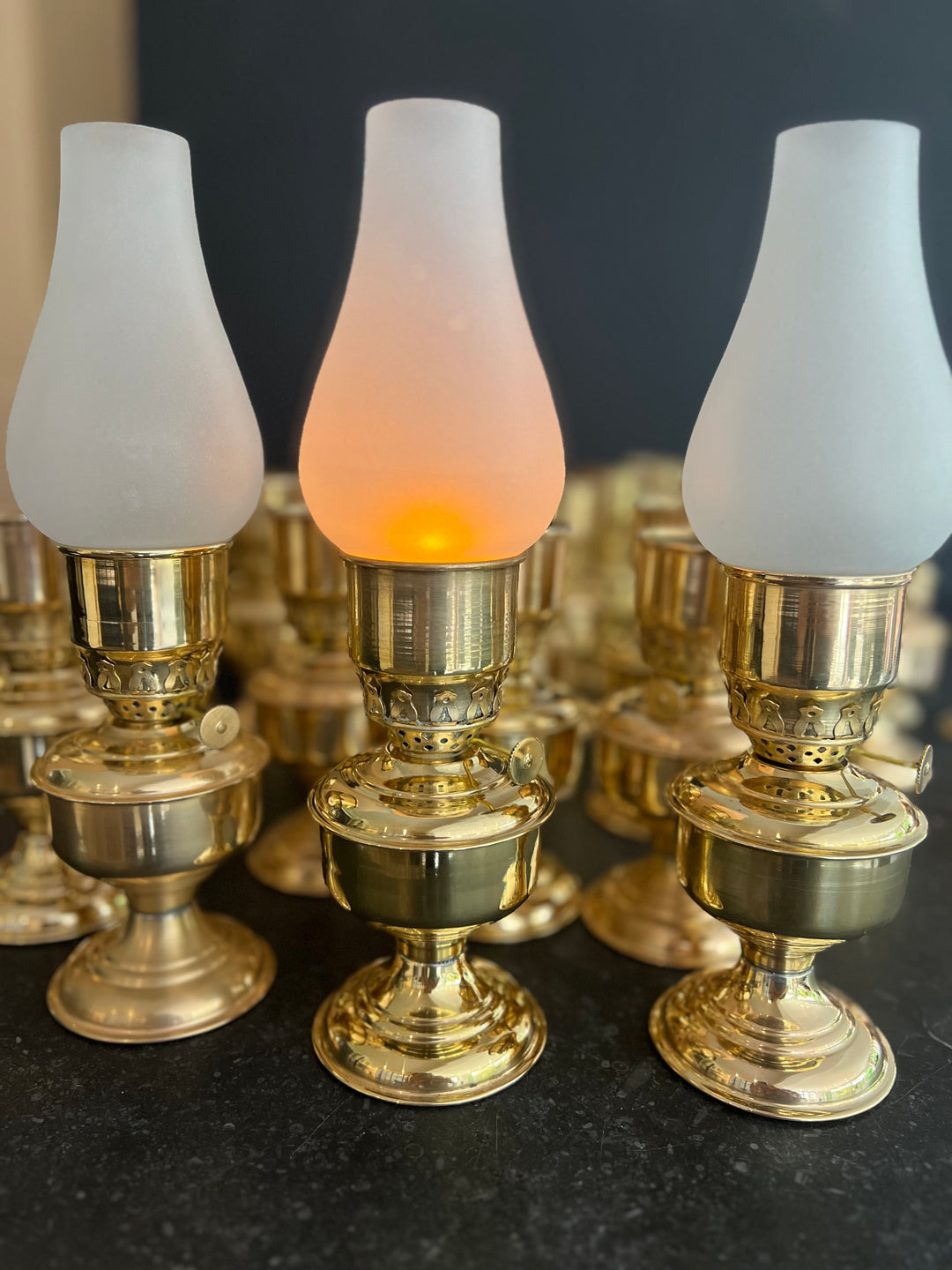 Lampe Vintage à bougie LED en laiton | Style lampe à Huile