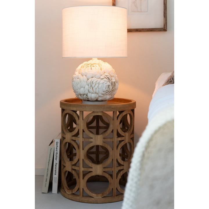 Grande Lampe en Coquillage blanc
