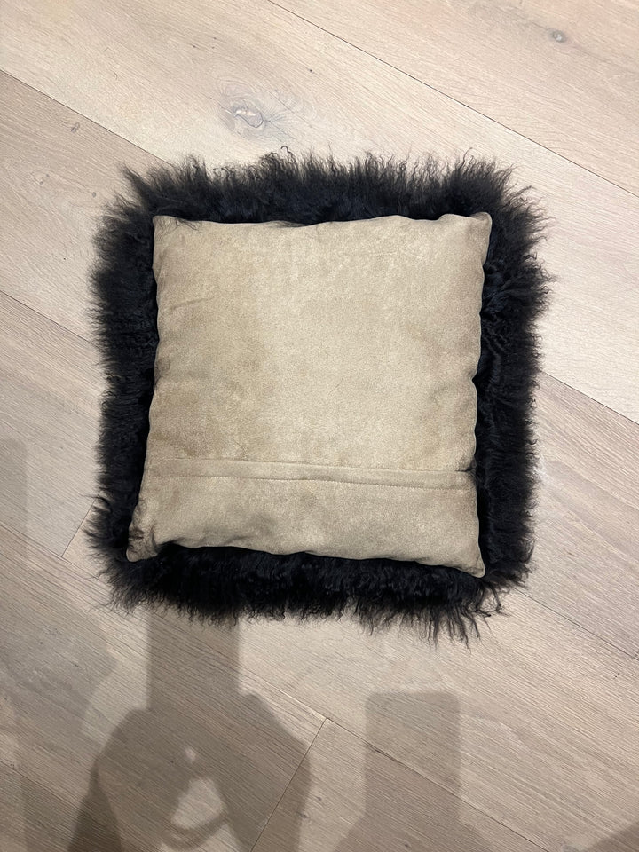 Coussin en peau de mouton tibétain Graphite