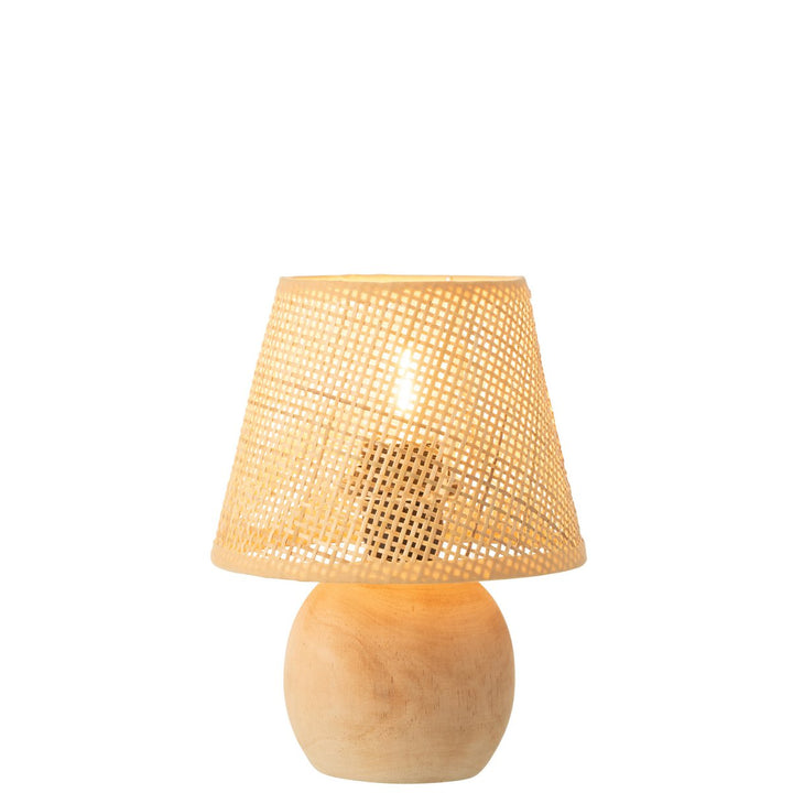 Lampe Led Bois Torsade/Metal Naturel