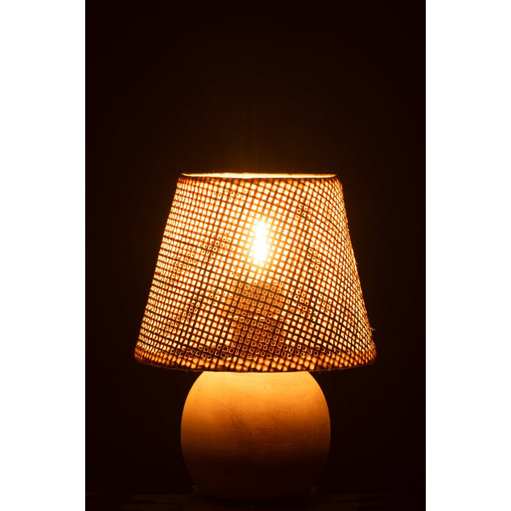 Lampe Led Bois Torsade/Metal Naturel