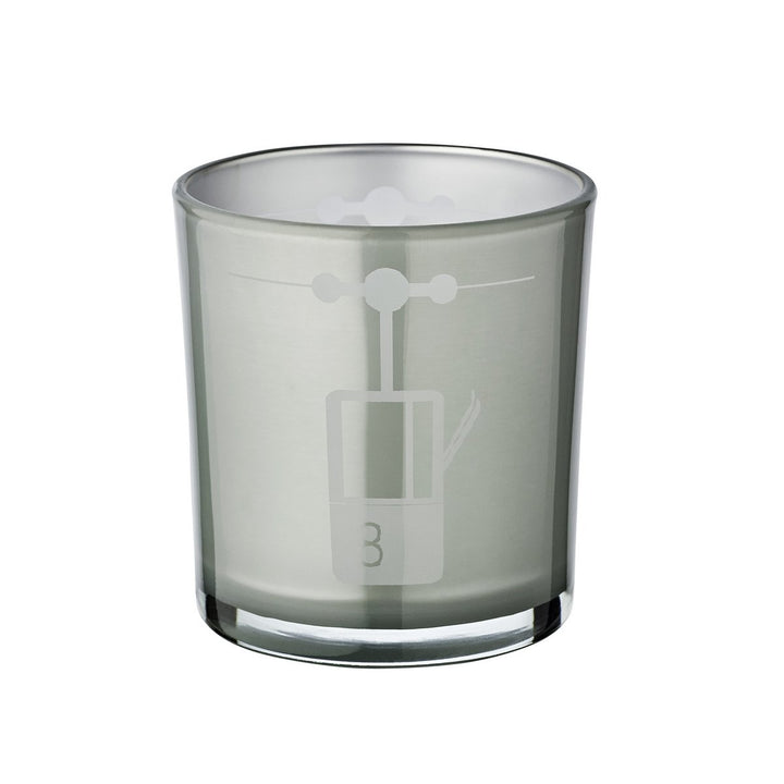 Lot de 2 photophores en verre (hauteur 8 cm, ø 7,5 cm) en gris, avec motif  télécabine de ski