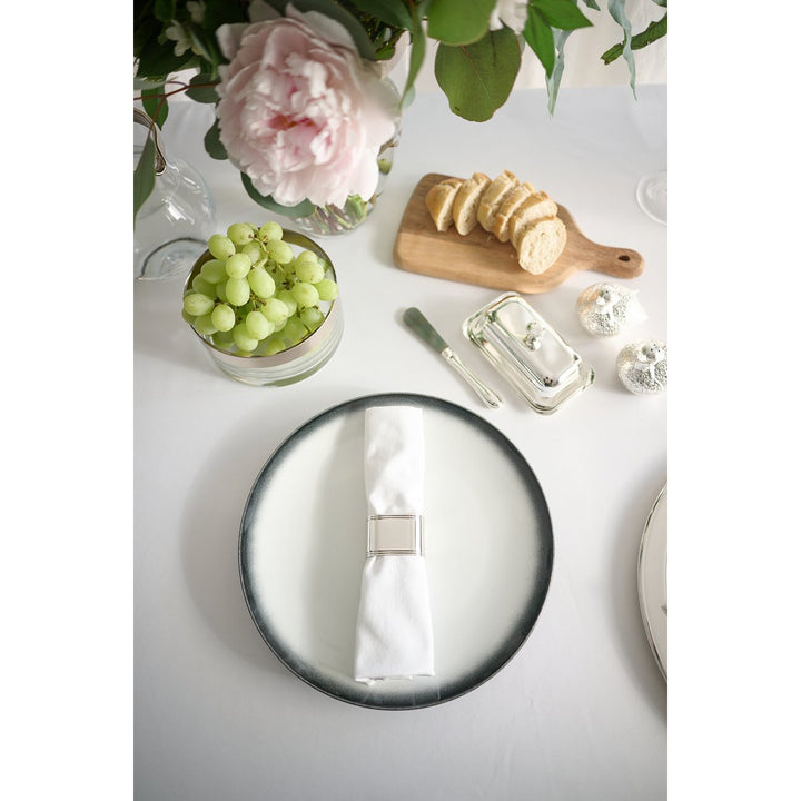 Set de 4 ronds de serviette Plaqués argent massif ovale