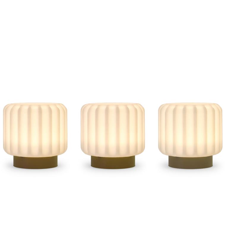 SET DE 3 LAMPE DENTELLE MINI ARGILE ATELIER PIERRE
