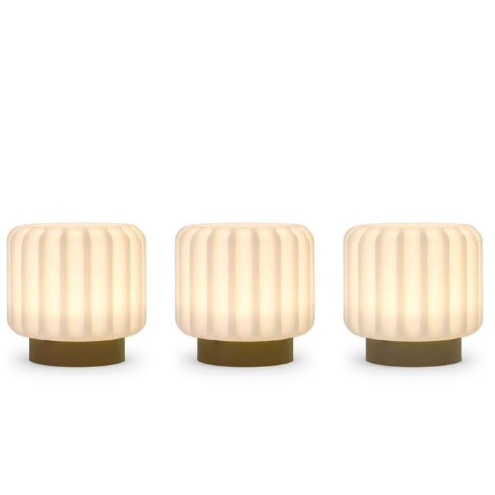 SET DE 3 LAMPE DENTELLE MINI ARGILE ATELIER PIERRE