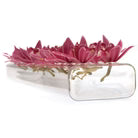 ASE RECTANGULAIRE EN VERRE TRANSPARENT POUR 8 FLEURS