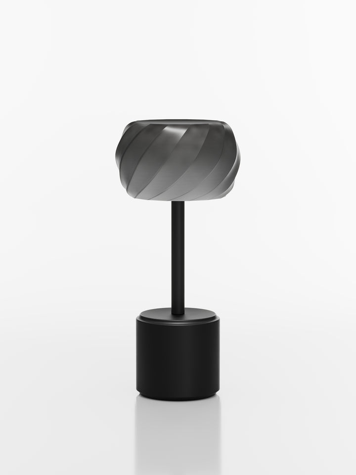 AST-T-503 astra tall crdless lamp black with black lampshade imagilights