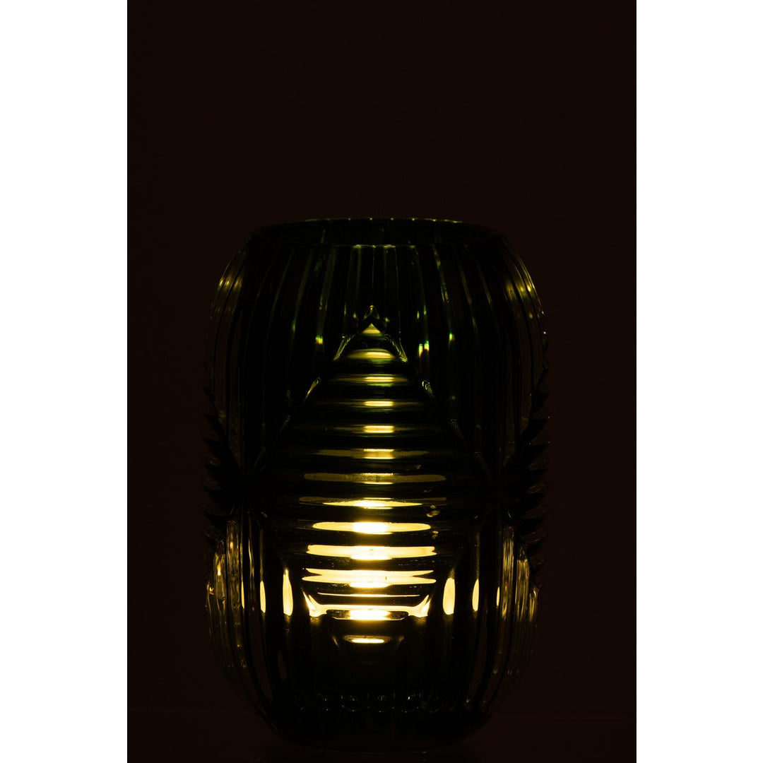 BOUGEOIR ART DECO EN VERRE VERT EMERAUDE