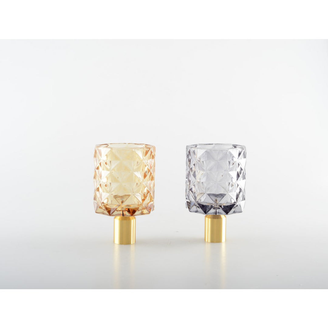 BOUGEOIR EN VERRE DIAMAND VIOLET