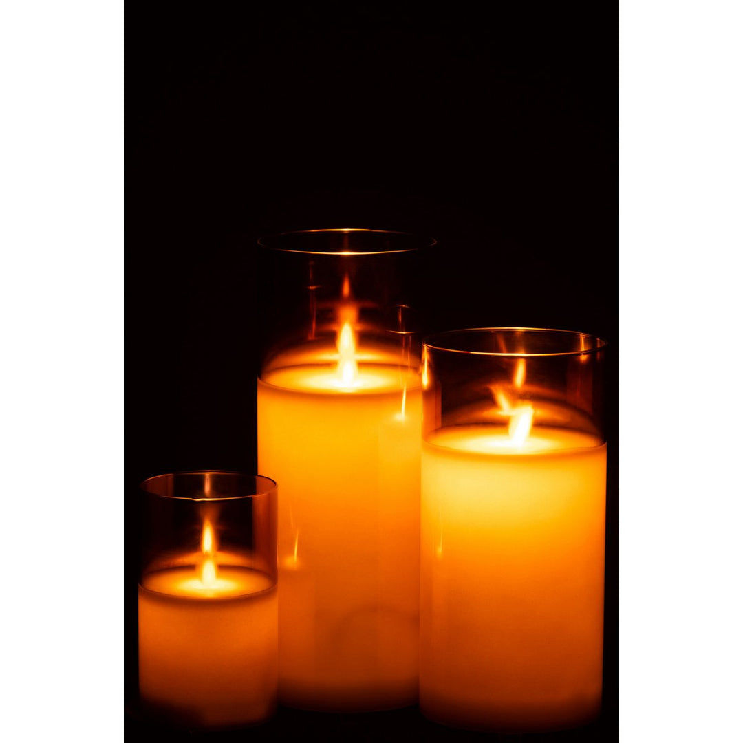 BOUGEOIR led brillante verre Marron 