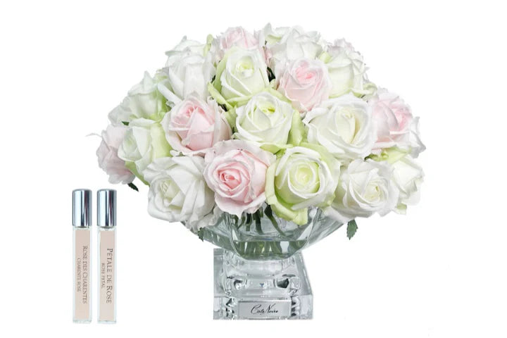 BOUQuET-37-rose-artficilelle-rose-blanc-vert