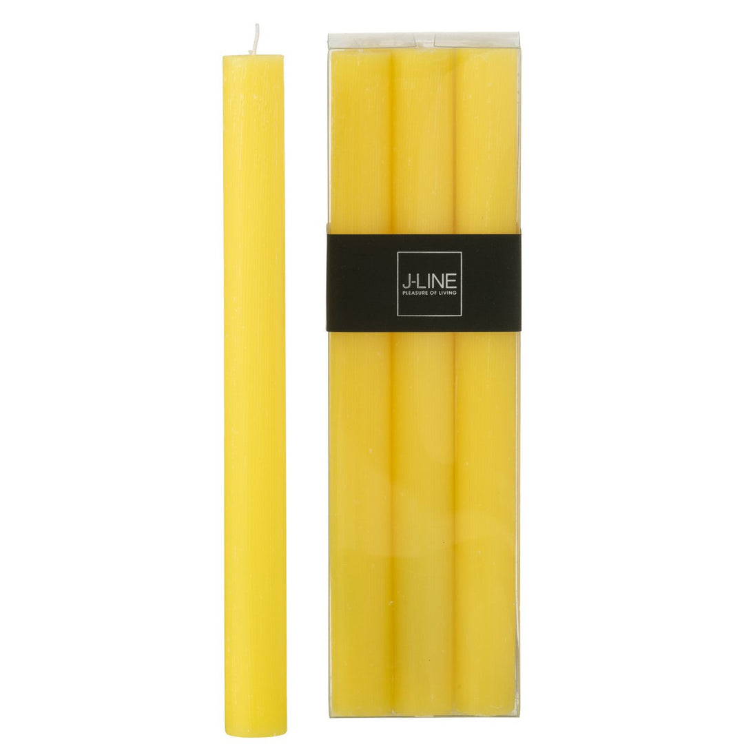 Boîte 6 Bougies Bâton Jaune -9h