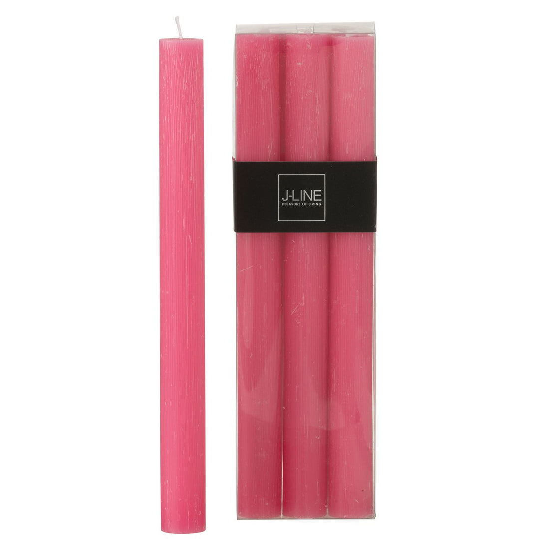 Boîte 6 Bougies Bâton Rose -9h