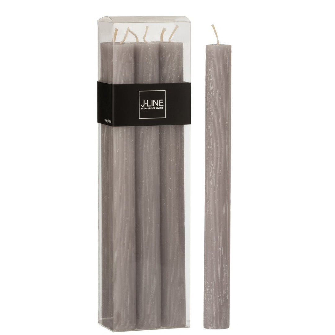 Boîte 6 Bougies Gris Foncé -9h&nbsp;