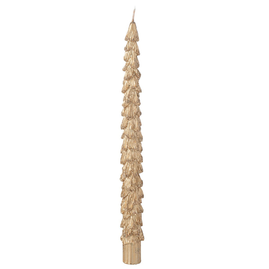 Boîte de 2 Bougies Arbre Doré deco noel