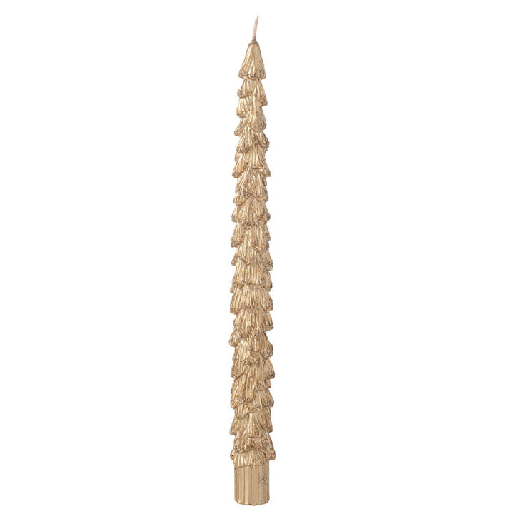 Boîte de 2 Bougies Arbre Doré deco noel