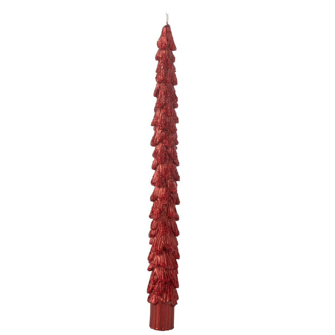 Boîte de 2 Bougies Arbre de Noël Rouge deco noel