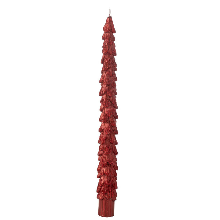 Boîte de 2 Bougies Arbre de Noël Rouge deco noel