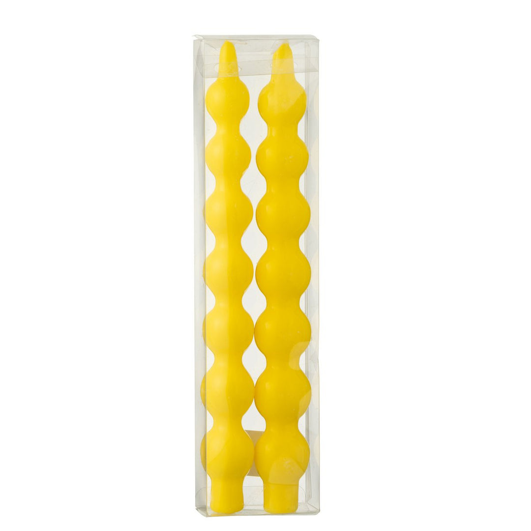 Boîte de 2 bougies Calebasse fluo jaune 