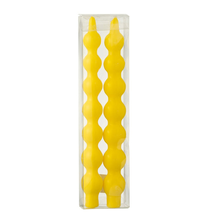 Boîte de 2 bougies Calebasse fluo jaune 
