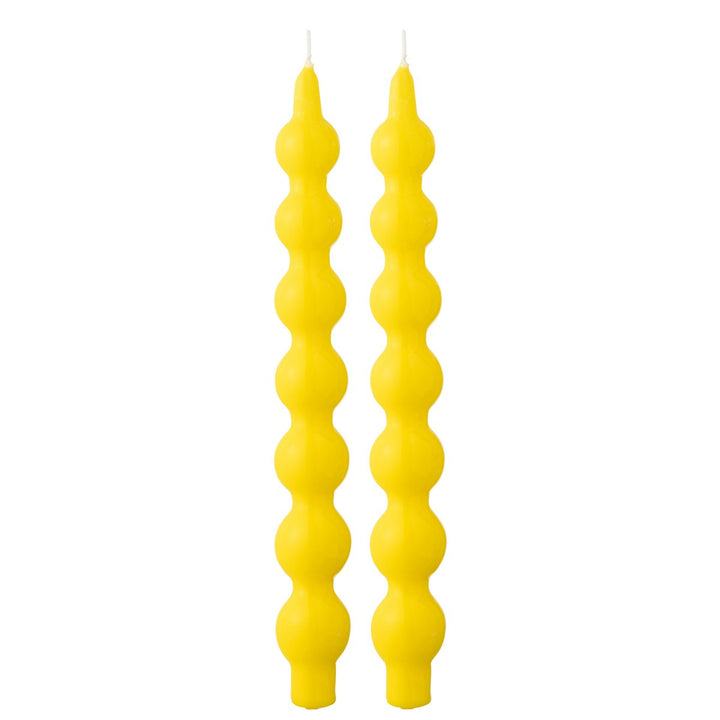 Boîte de 2 bougies Calebasse fluo jaune - 5h
