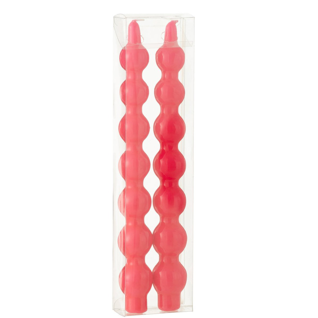 Boîte de 2 bougies Calebasse fuchsia 