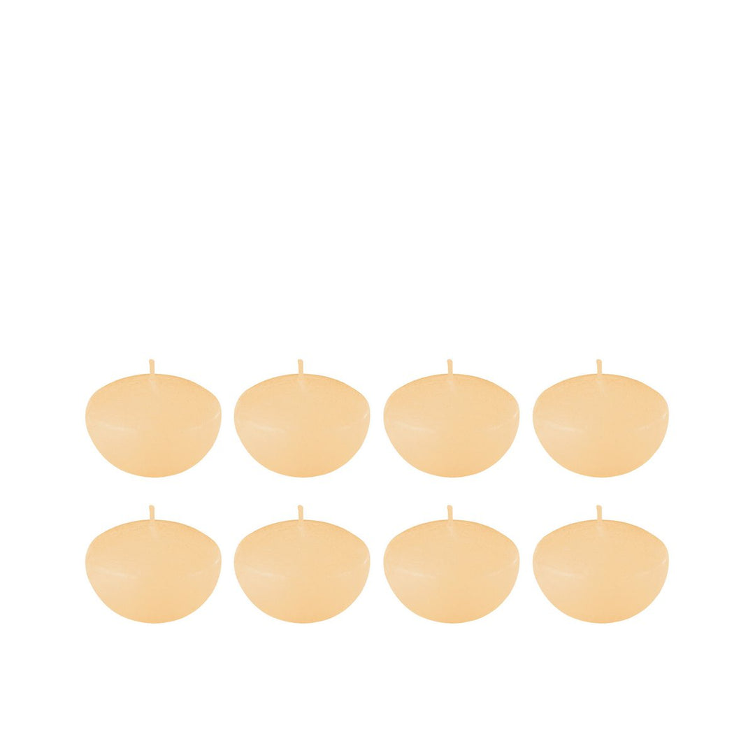 Boîte de 8 bougies flottantes beige&nbsp; petit modéle- 4h