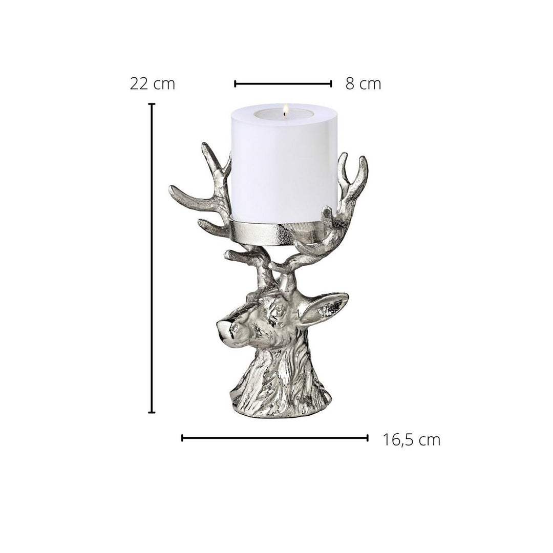 Bougeoir Cerf  – Aluminium nickelé fete noel