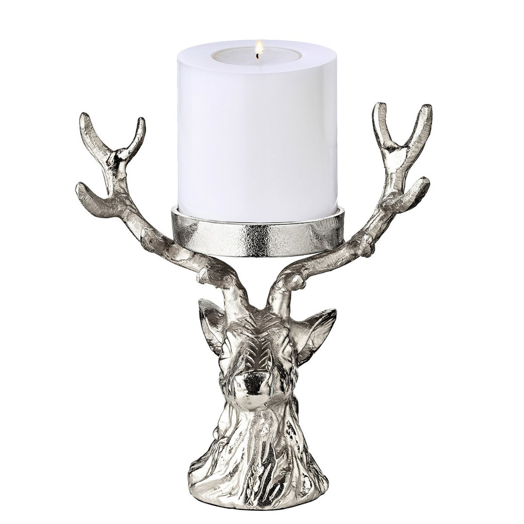 Bougeoir Cerf EDZARD – Aluminium nickelé