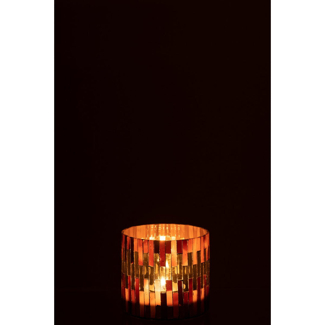 Bougeoir Chic Verre Marron/Or 