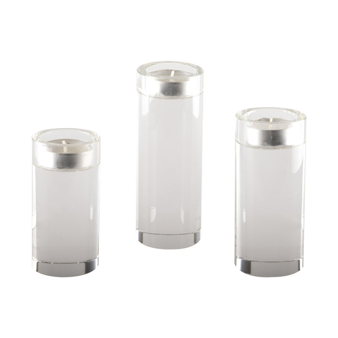 Bougeoir Haut 10 cm Verre Transparent pour mariages et soirées
