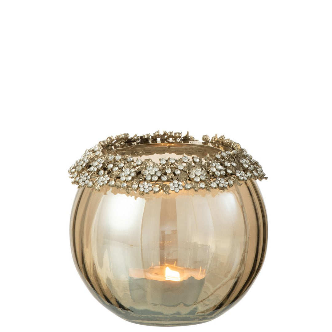 Bougeoir J-Line Volve - métal/verre - or/bronze 