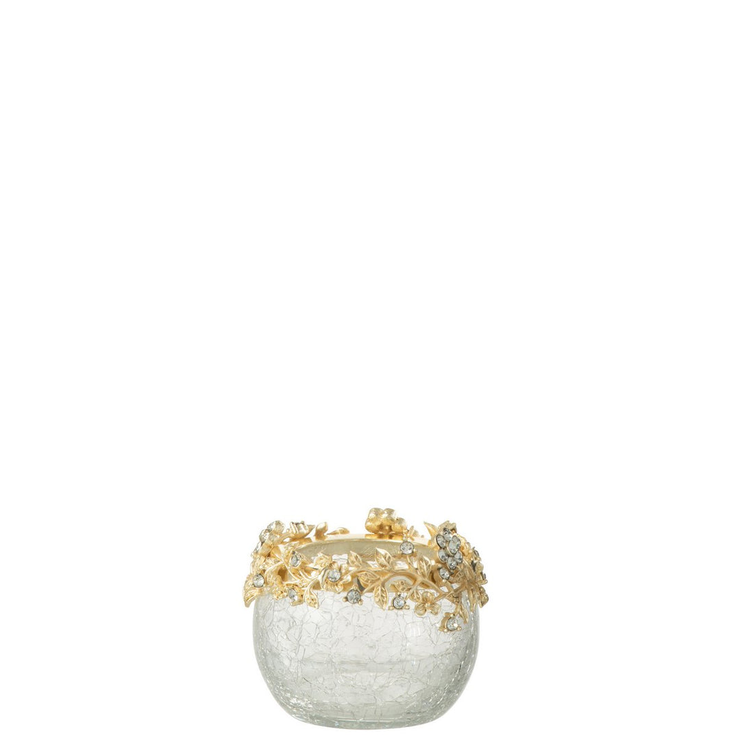 Bougeoir J-Line Volve - métal/verre - or/transparent - petit