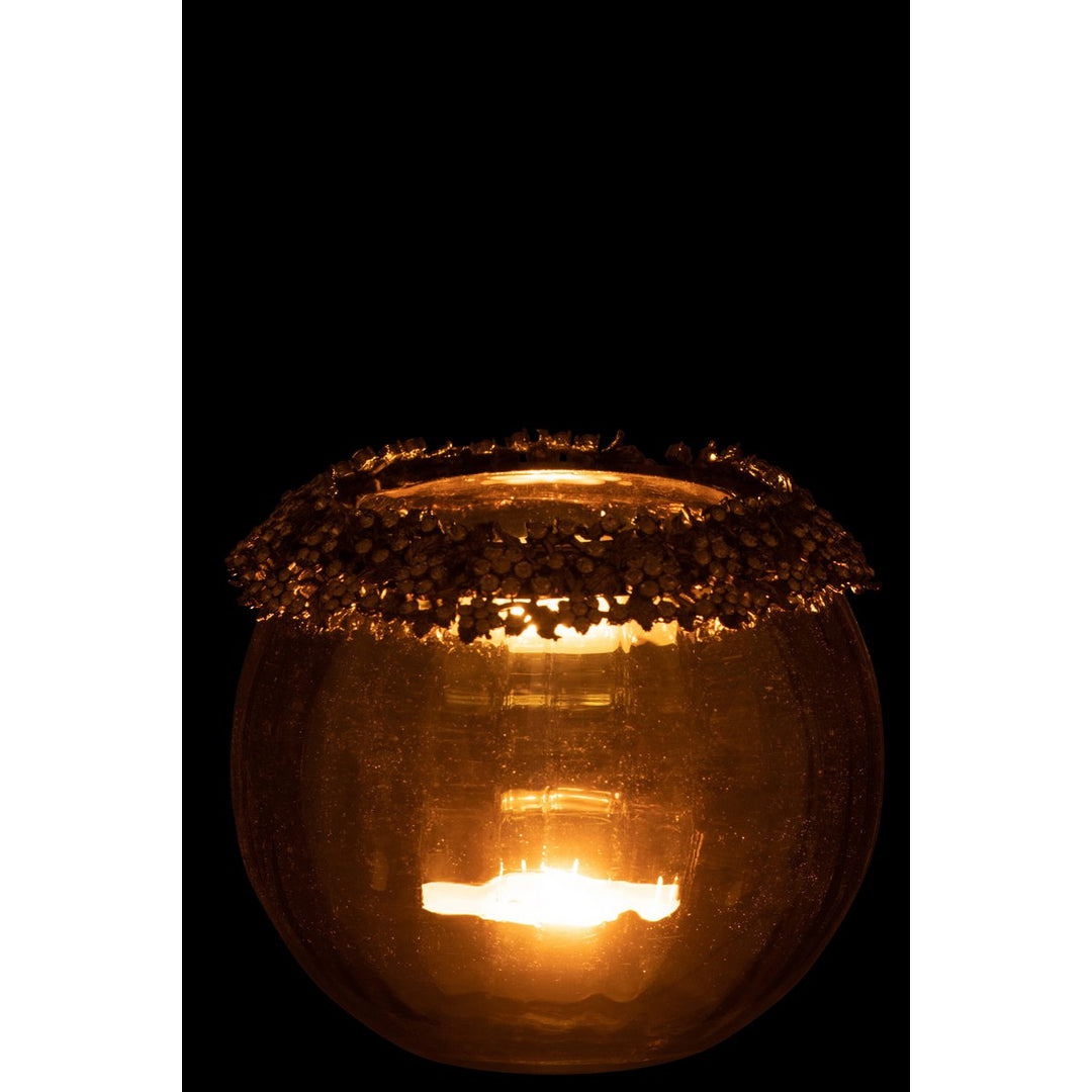 Bougeoir J-Line Volve - métal/verre or/bronze