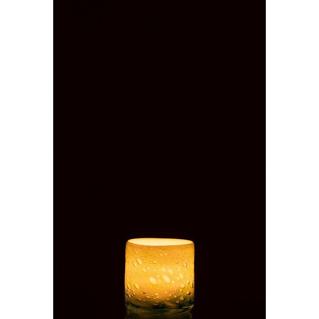 bougeoir Marbre Verre Vert/Blanc 