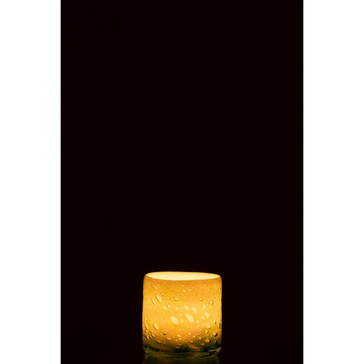 bougeoir Marbre Verre Vert/Blanc 