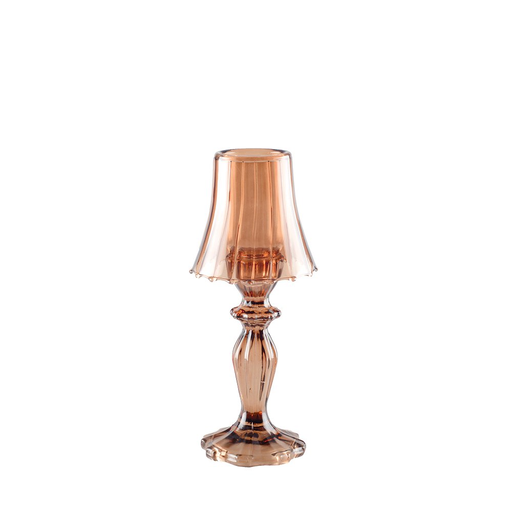 Bougeoir en verre avec abat jour