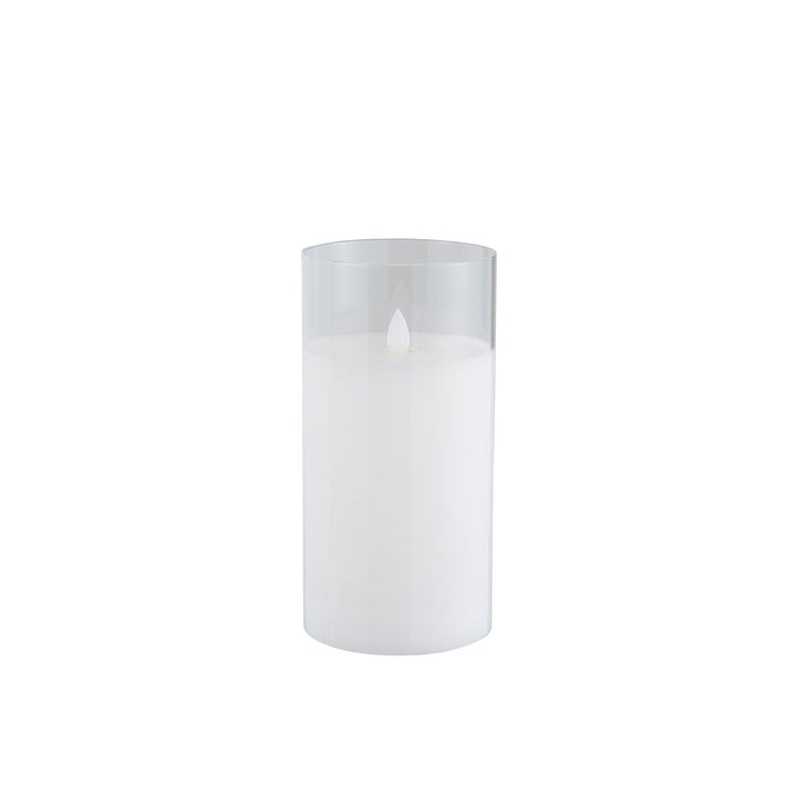 Bougeoir en verre&nbsp; transparent avec bougie LED – Taille M
